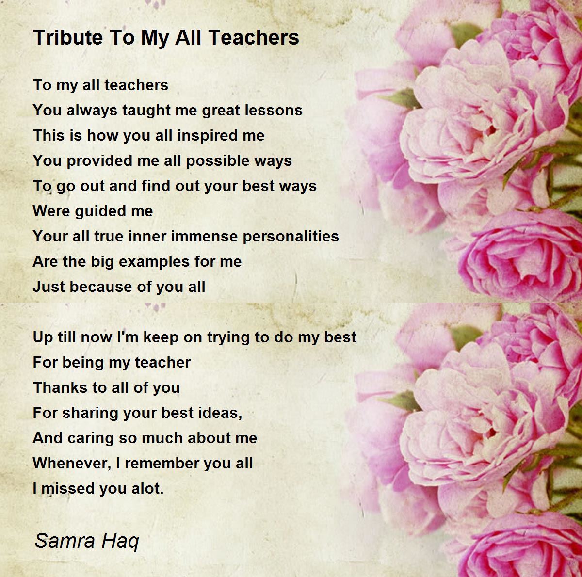 example of tribute speech for teachers