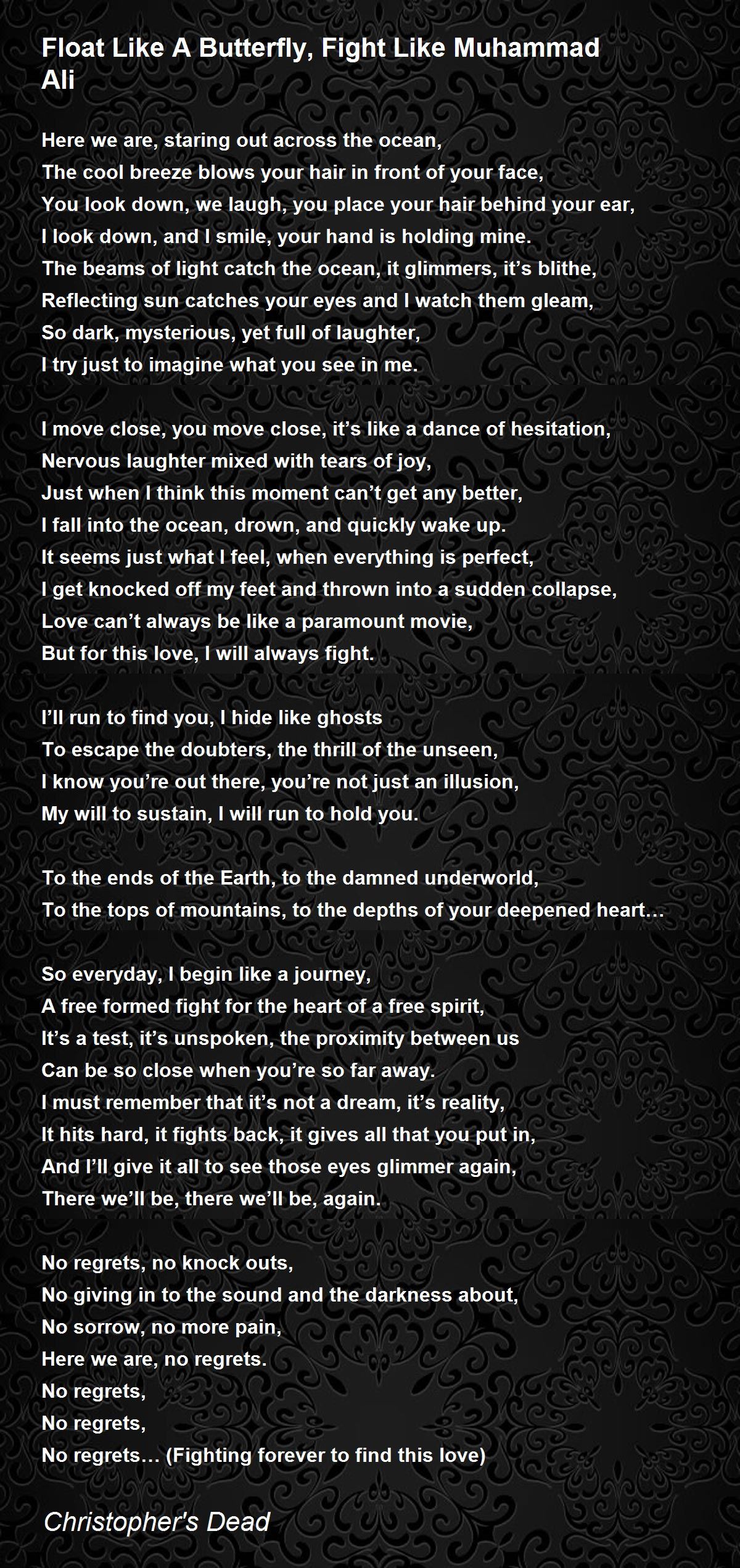 Float Like A Butterfly, Fight Like Muhammad Ali Float Like A Butterfly, Fight Like Muhammad