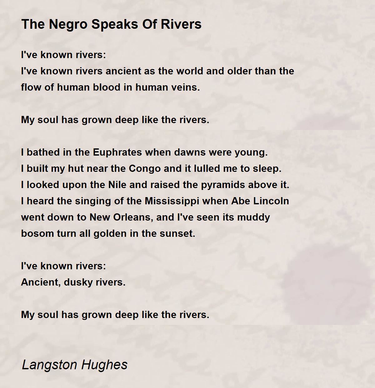 a negro speaks of rivers