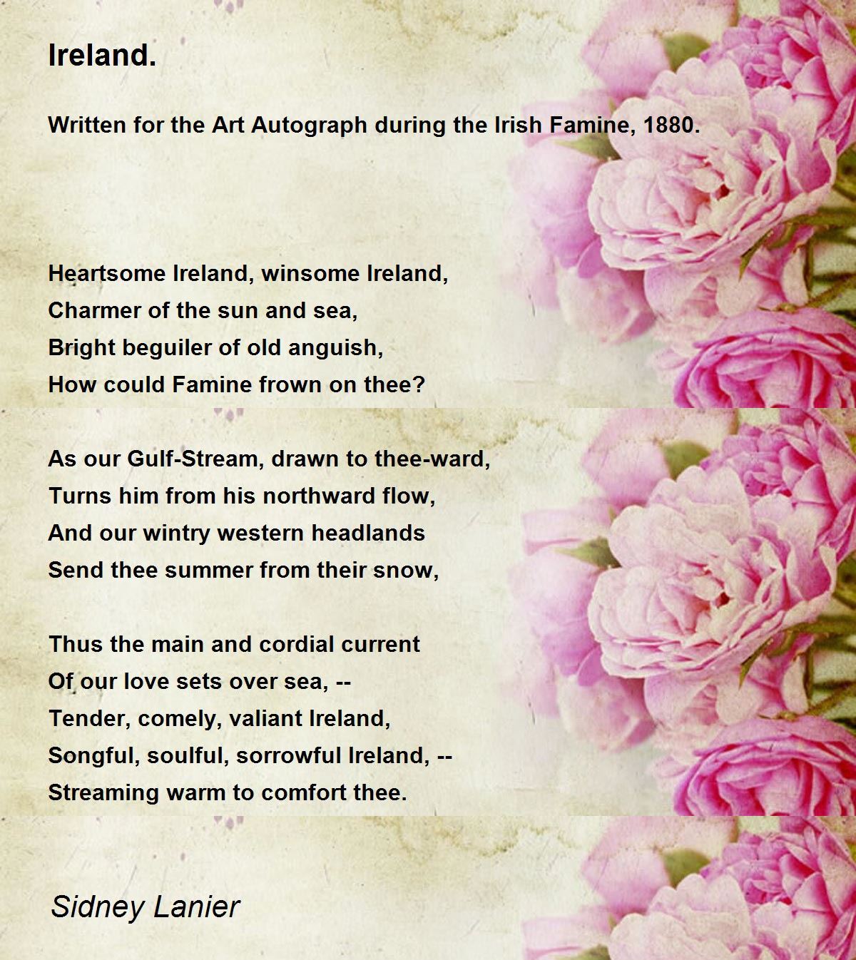 Ireland. by Sidney Lanier - Ireland. Poem