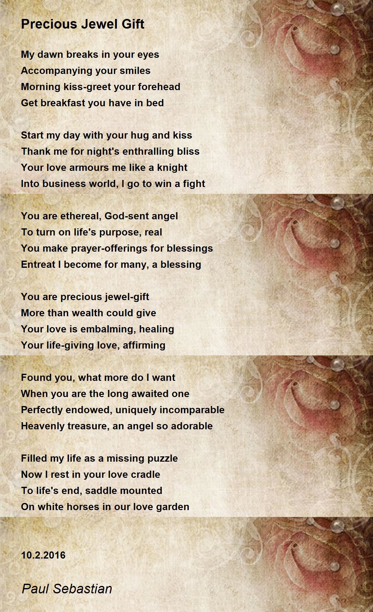 Precious Jewel Gift - Precious Jewel Gift Poem by Paul Sebastian