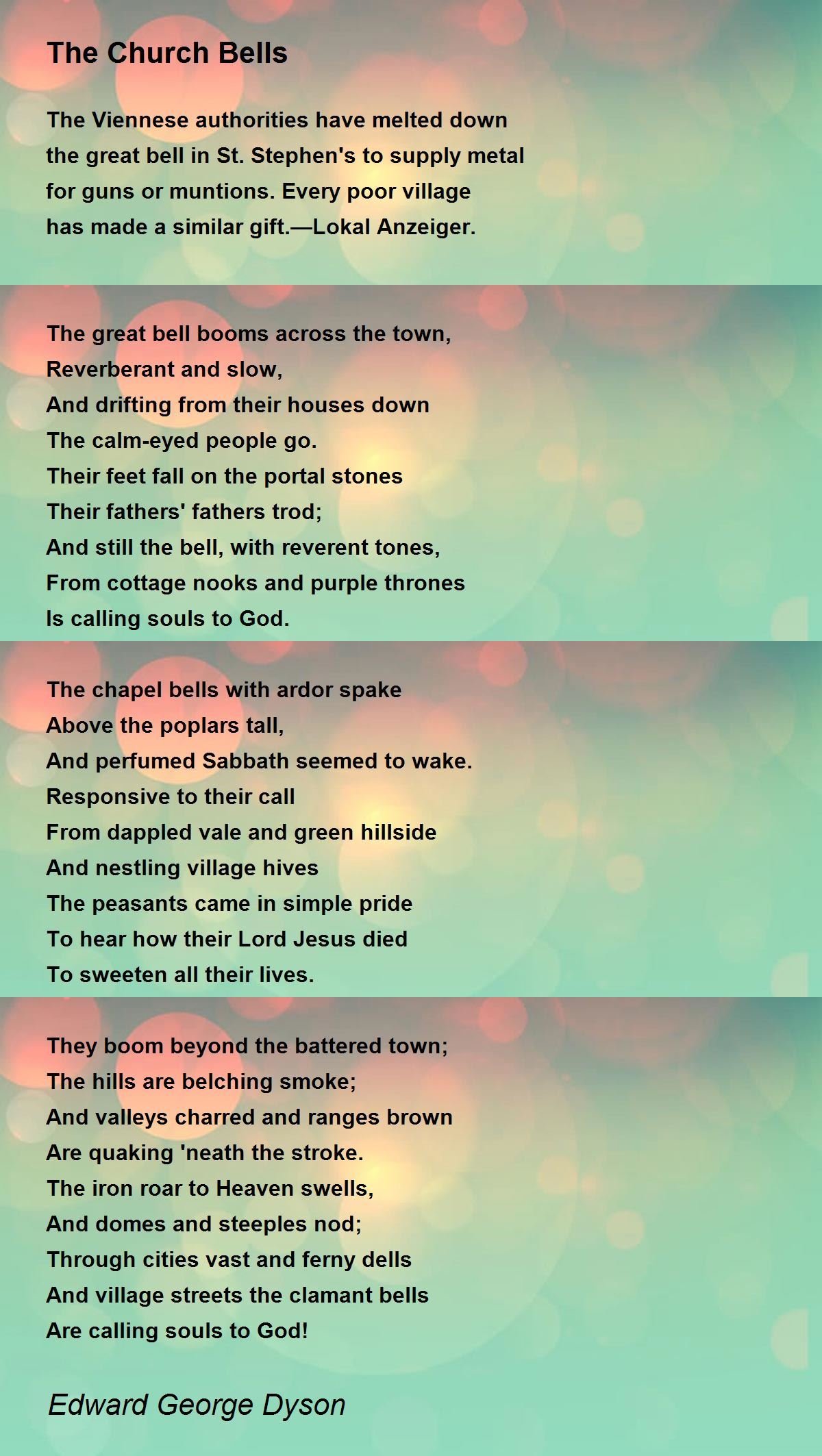 The Church Bells The Church Bells Poem by Edward Dyson