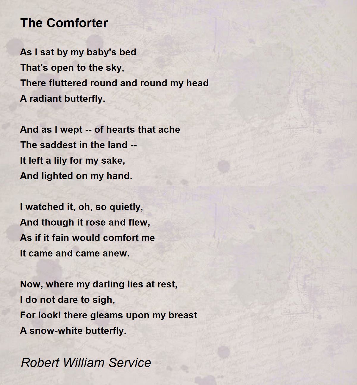 The Comforter The Comforter Poem by Robert William Service