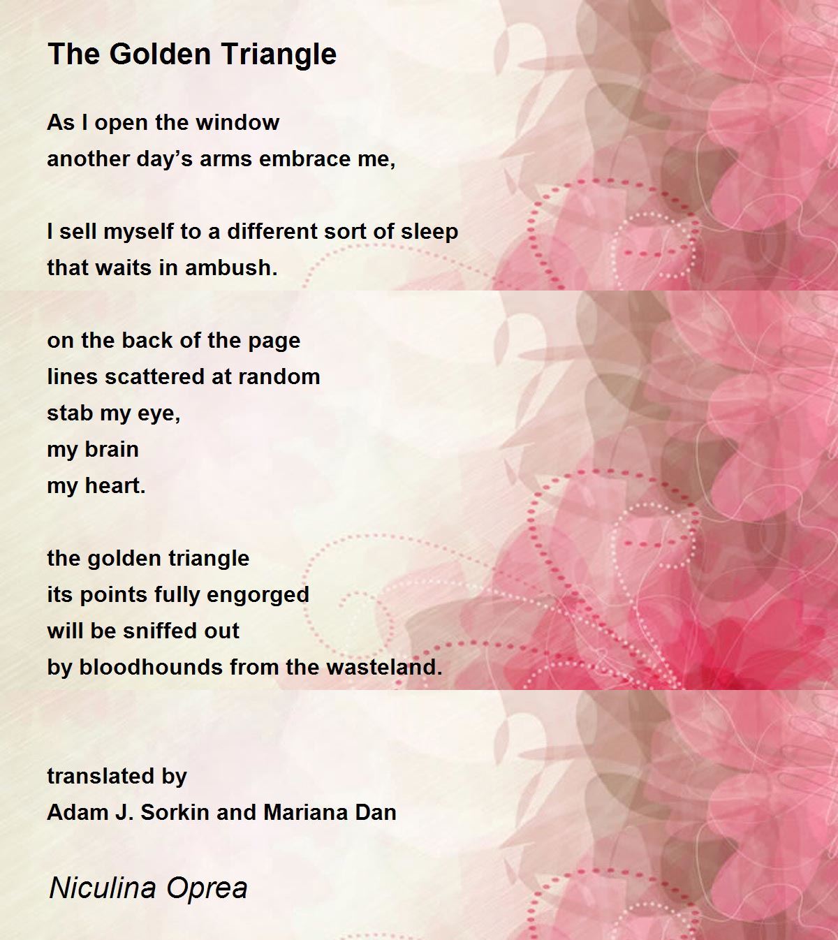 The Golden Triangle Poem by Niculina Oprea Poem Hunter