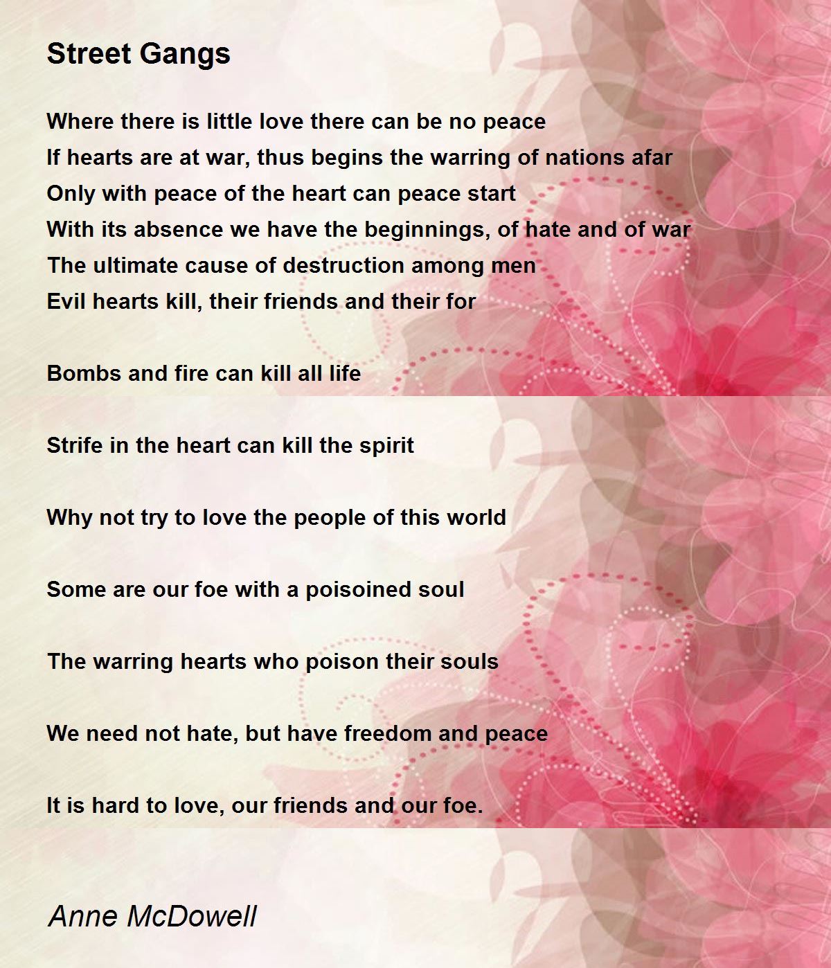 Street Gangs Street Gangs Poem by Anne McDowell