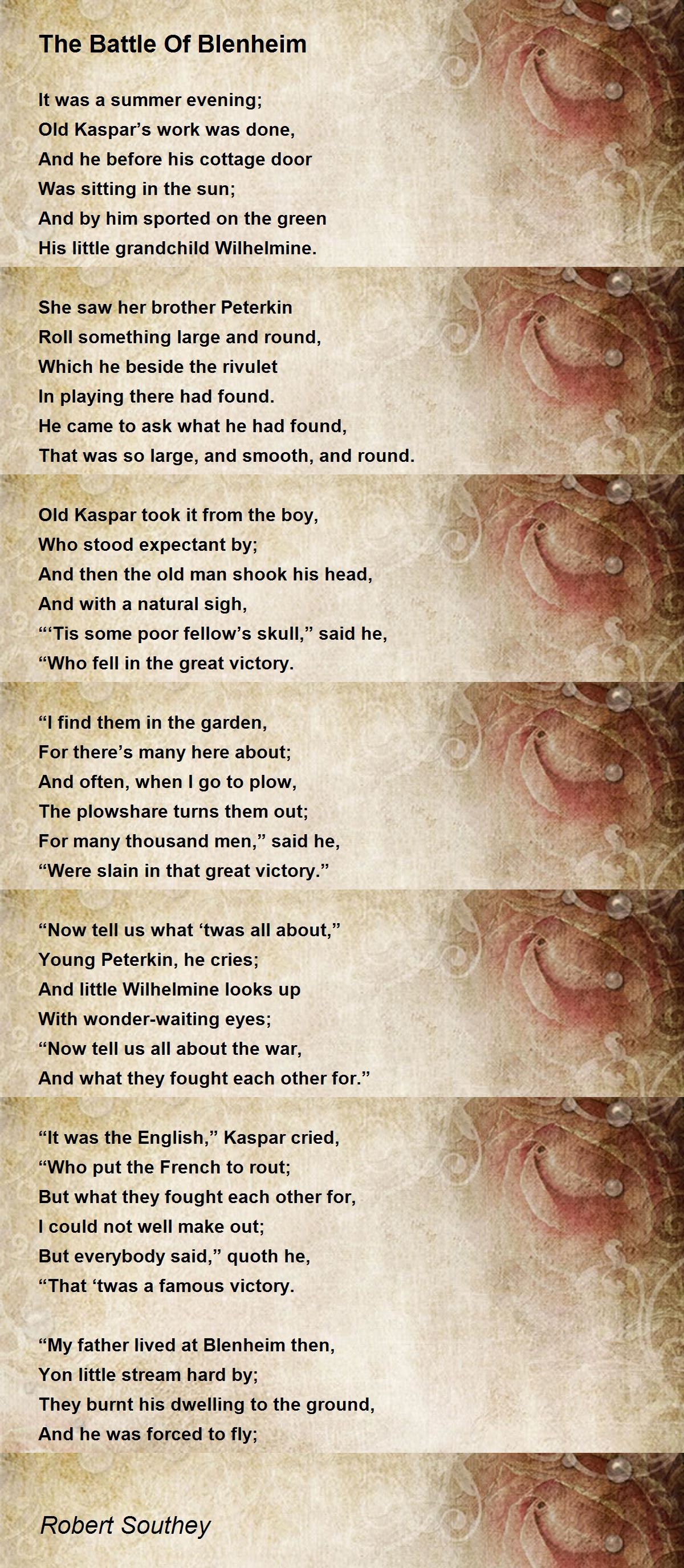 The Battle Of Blenheim Poem by Robert Southey - Poem Hunter