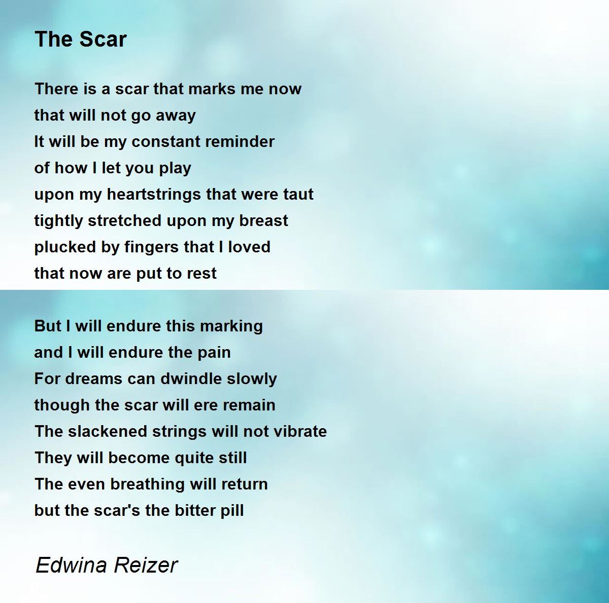The Scar The Scar Poem by Edwina Reizer