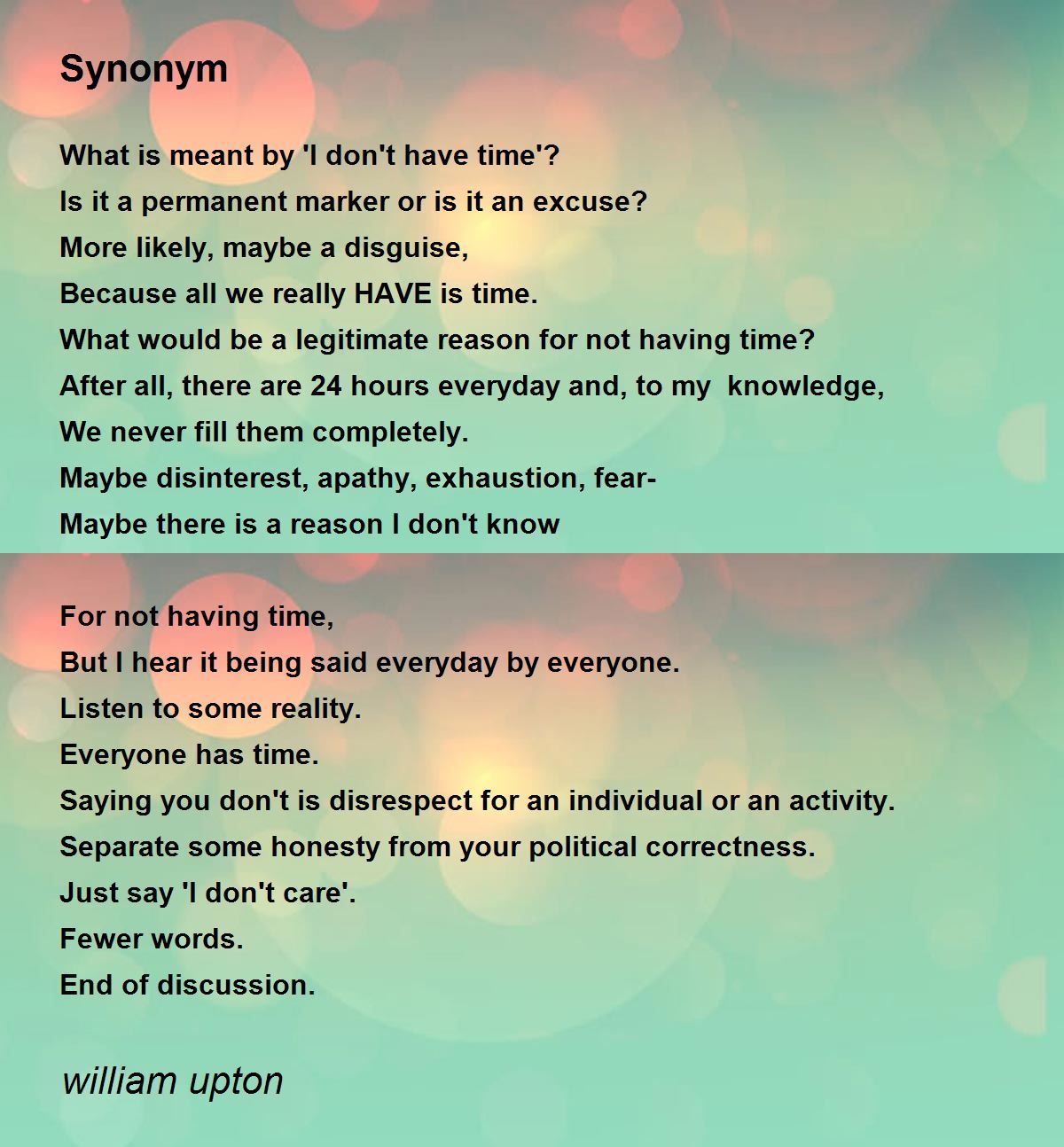 Synonym Poem by Bill Upton Poem Hunter