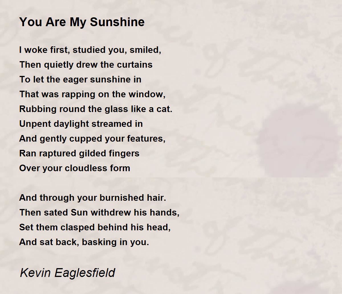 Printable you are my sunshine poem - pagresume