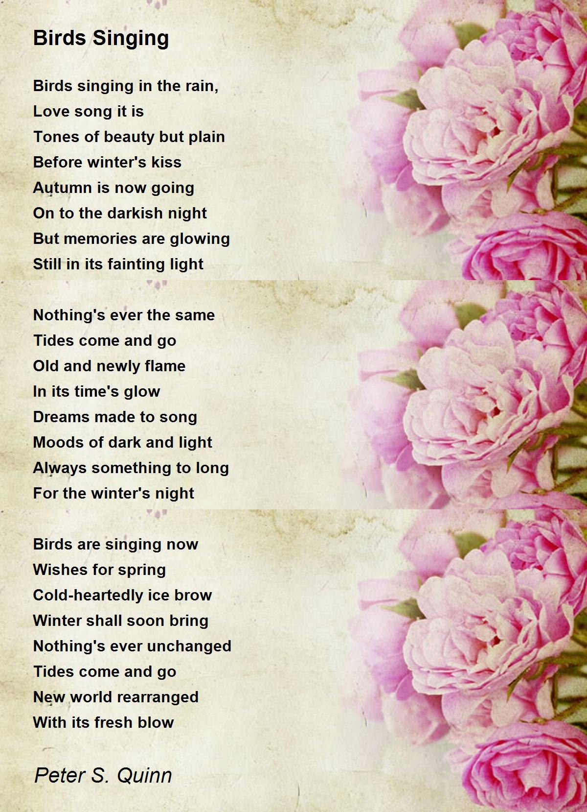 Birds Singing Birds Singing Poem by Peter S. Quinn