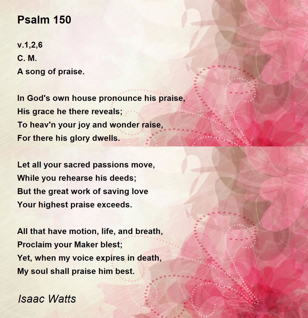 Psalm 150 Psalm 150 Poem By Isaac Watts psalm-150-psalm-150-poem-by-isaac-watts