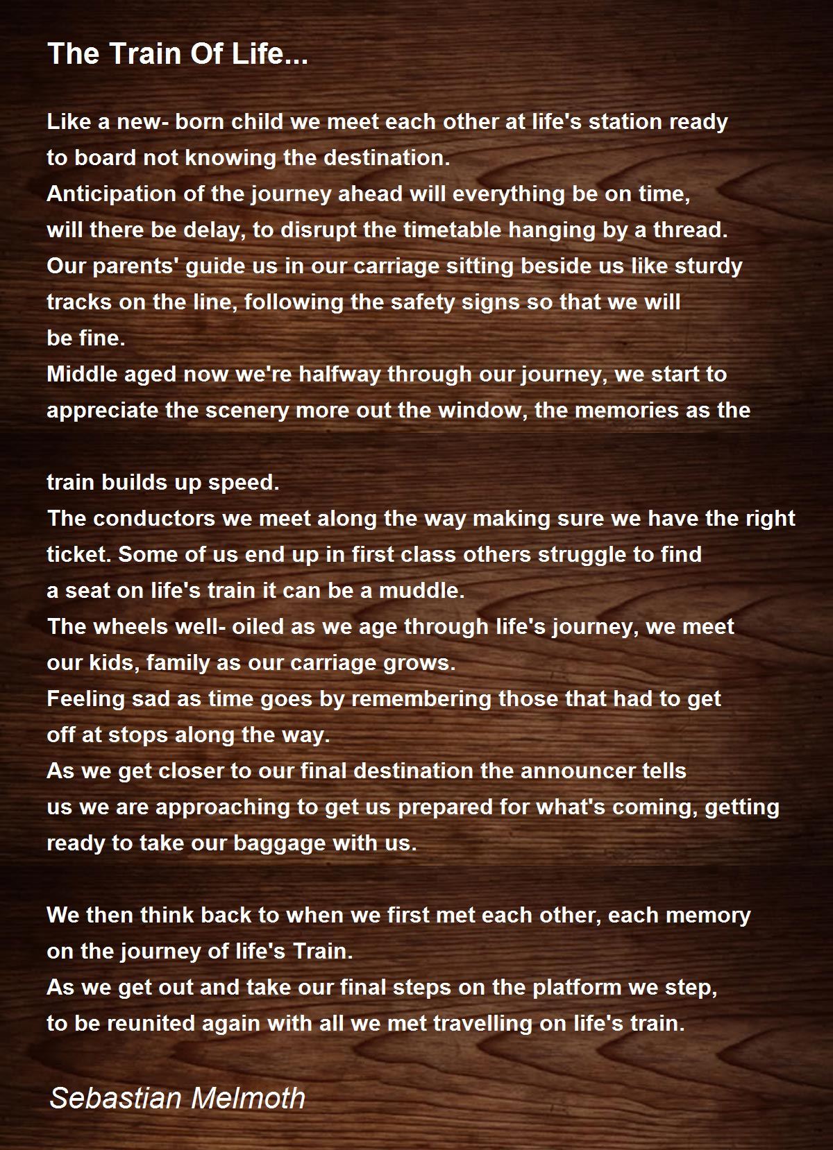 Journey Printable Train Of Life Poem