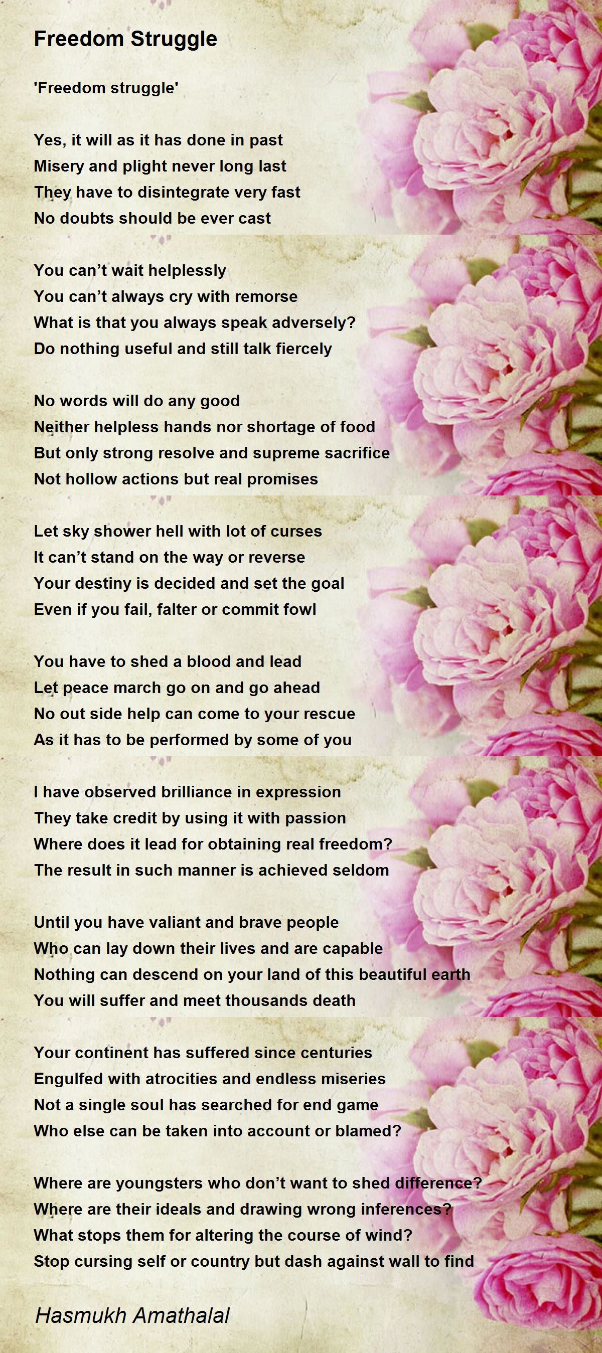 Freedom Struggle Poem by Mehta Hasmukh Amathalal - Poem Hunter