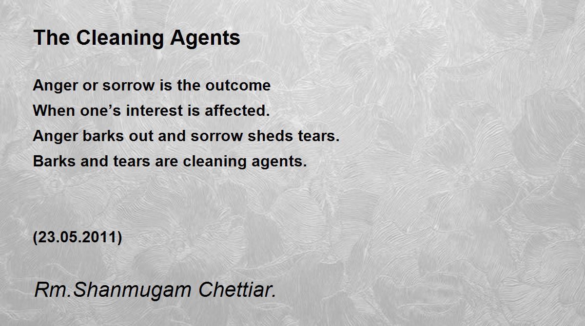 The Cleaning Agents Poem by Rm. Shanmugam Chettiar Poem Hunter