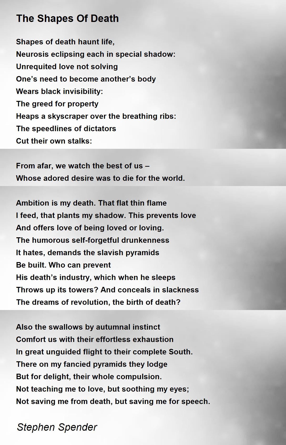 The Shapes Of Death Poem by Stephen Spender - Poem Hunter