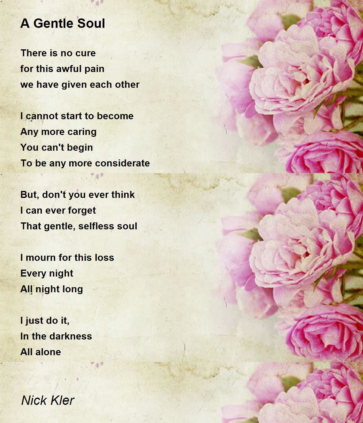 A Gentle Soul Poem by Nick Kler Poem Hunter
