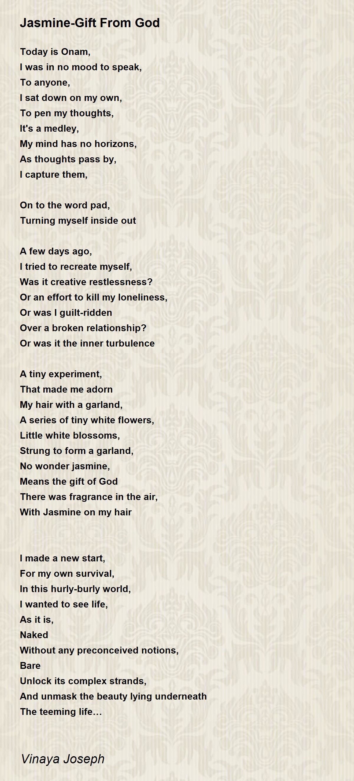 JasmineGift From God JasmineGift From God Poem by Vinaya Joseph