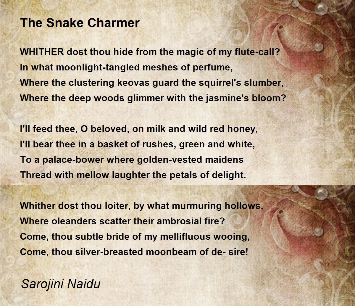 The Snake Charmer The Snake Charmer Poem by Sarojini Naidu