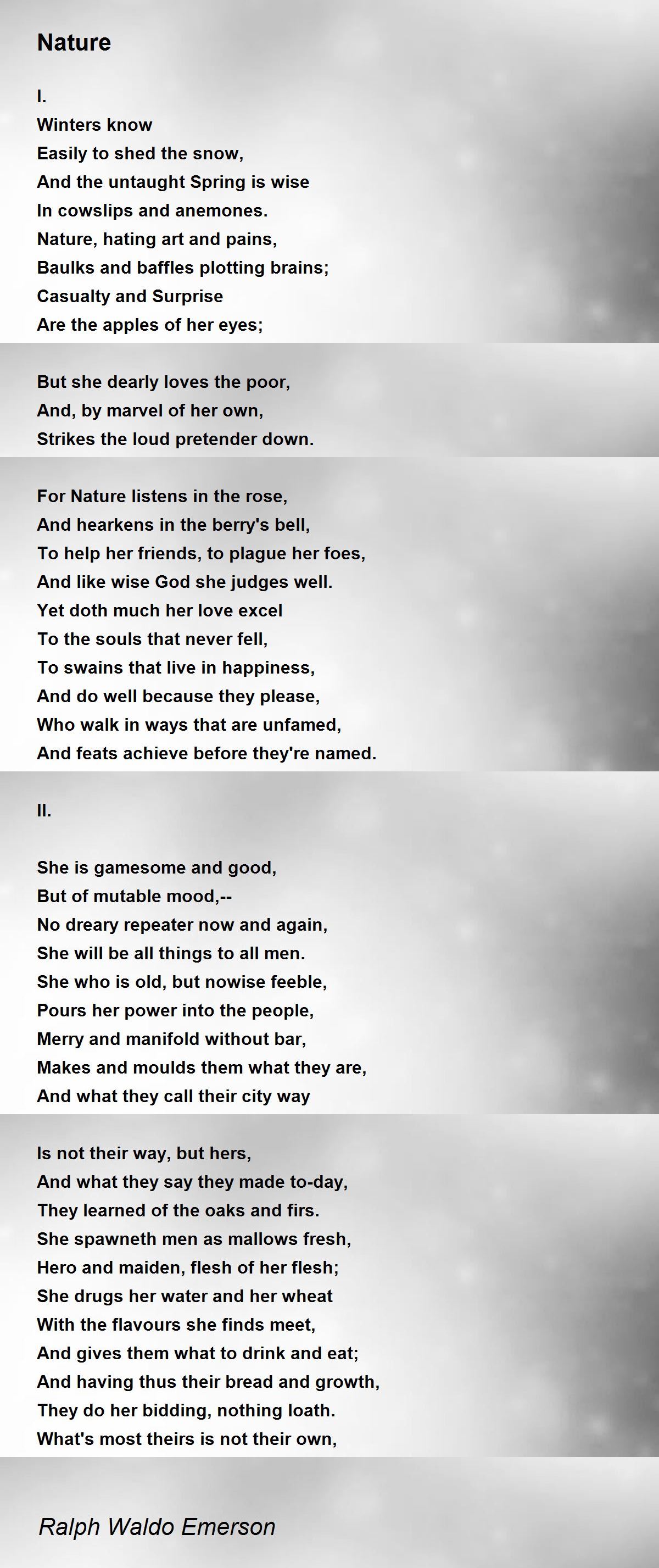 Nature Poem by Ralph Waldo Emerson - Poem Hunter