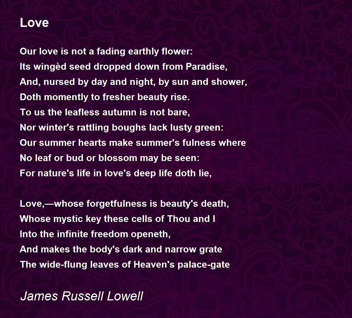 quotes life deep love by Poem James Lowell Hunter Russell Love  Poem