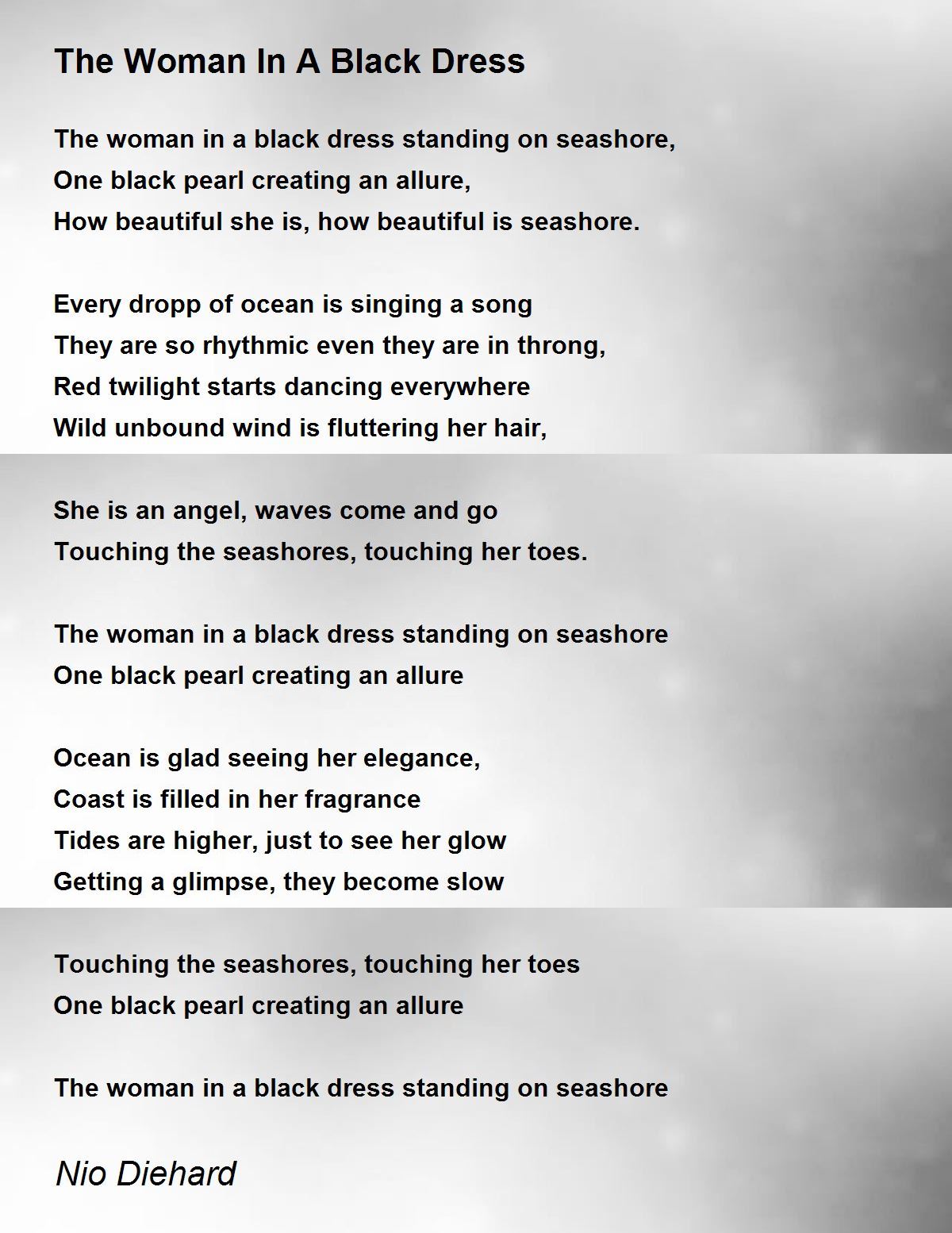 The Woman In A Black Dress Poem by Nio Diehard Poem Hunter