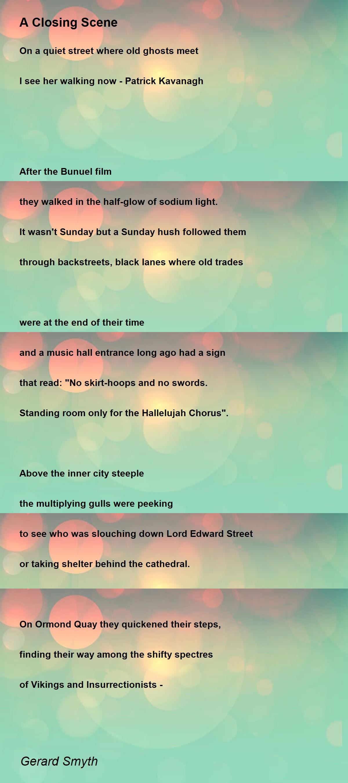 A Closing Scene by Gerard Smyth A Closing Scene Poem