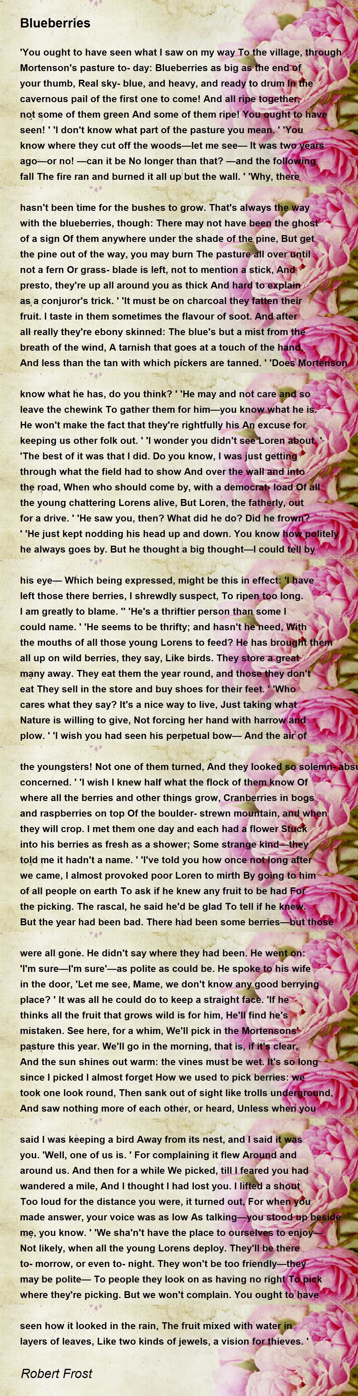 Blueberries Blueberries Poem by Robert Frost