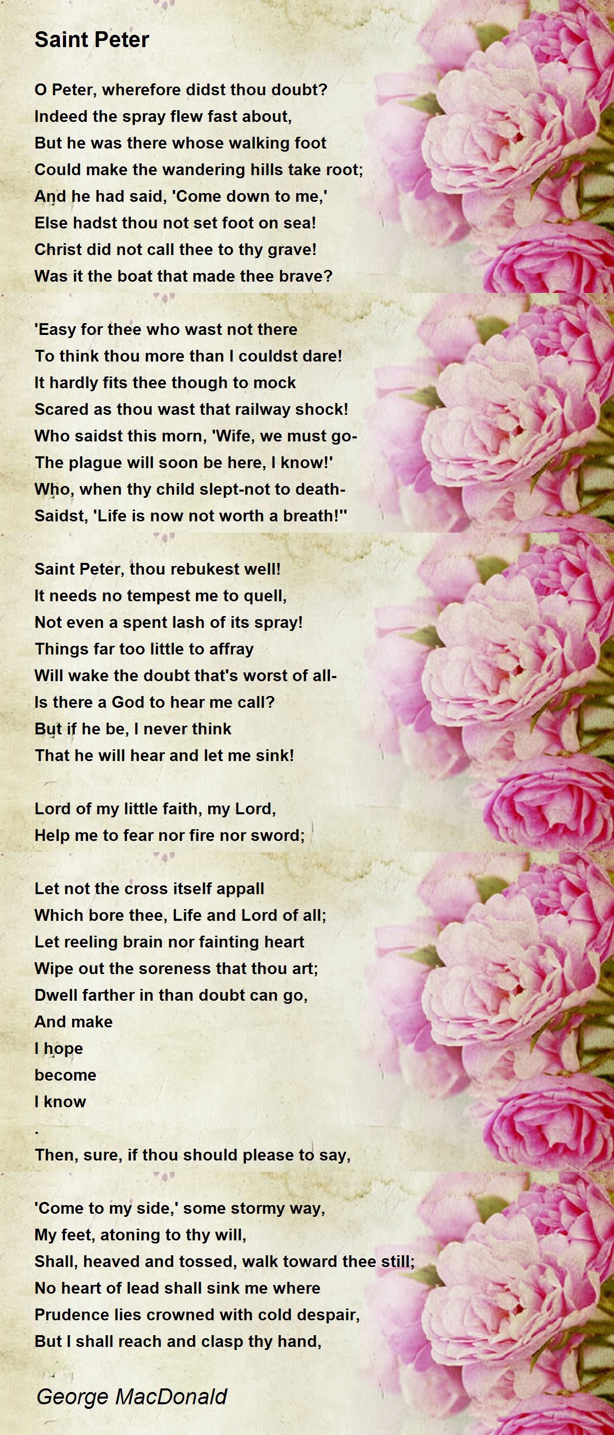 Saint Peter Poem by George MacDonald - Poem Hunter