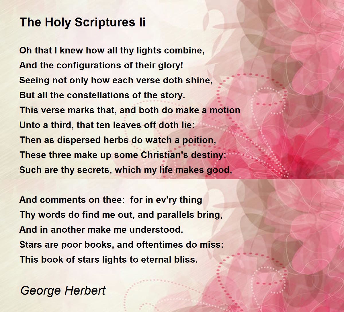 The Holy Scriptures Ii The Holy Scriptures Ii Poem by Herbert