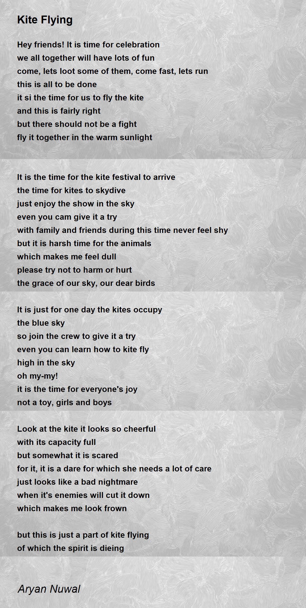 Kite Flying Poem by Aryan Nuwal Poem Hunter