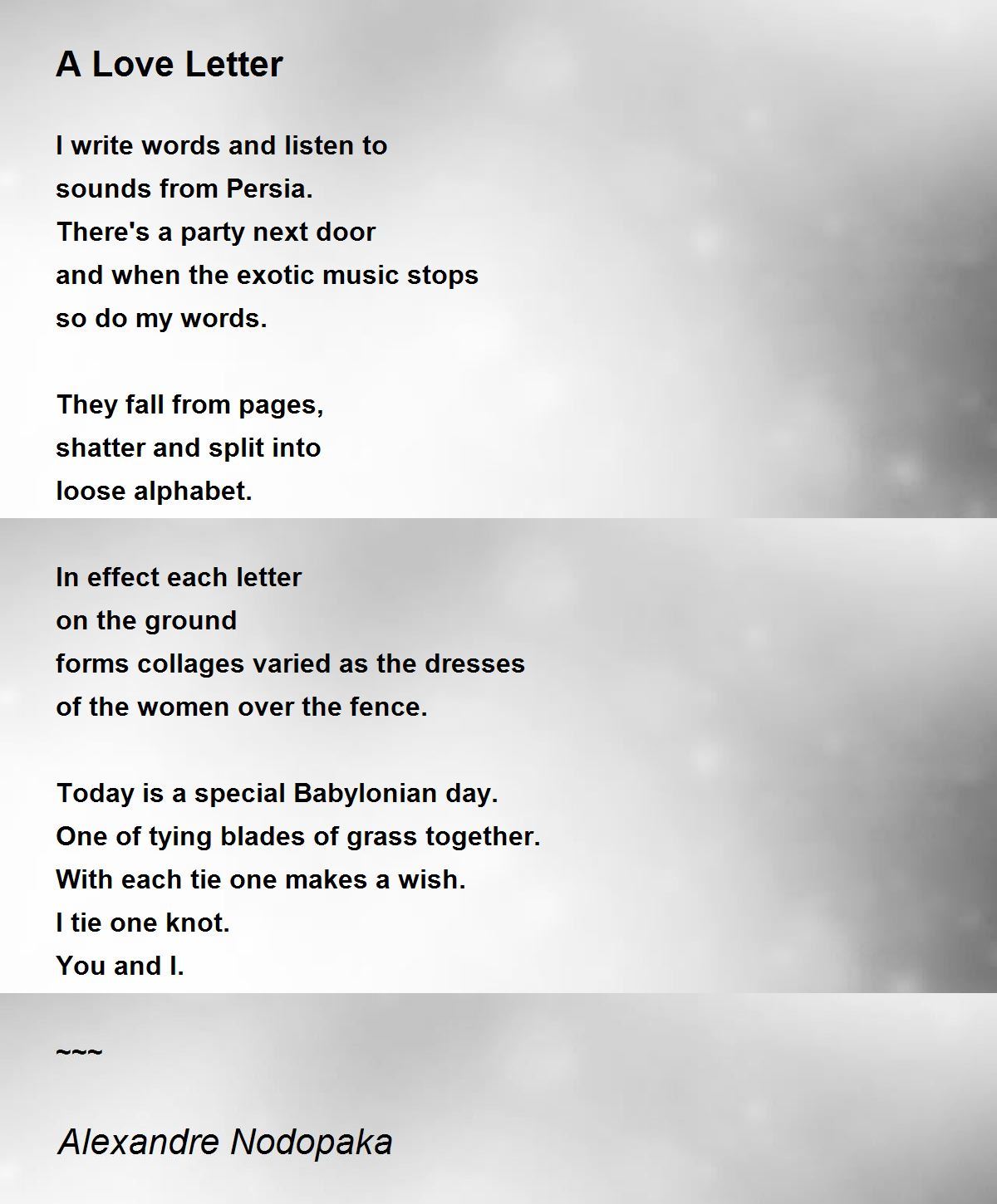 A Love Letter A Love Letter Poem By Alexandre Nodopaka
