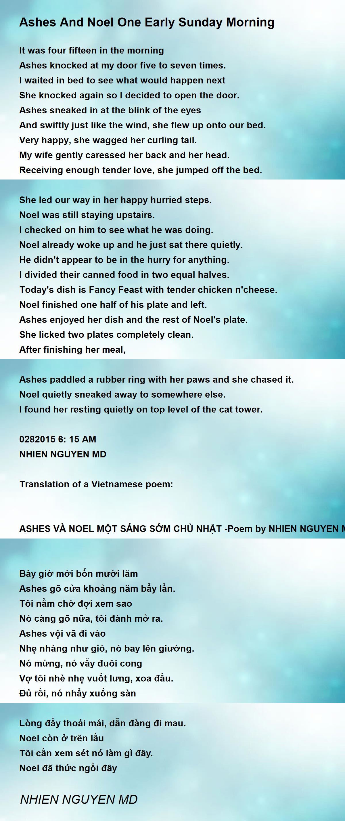 Ashes And Noel One Early Sunday Morning Ashes And Noel One Early