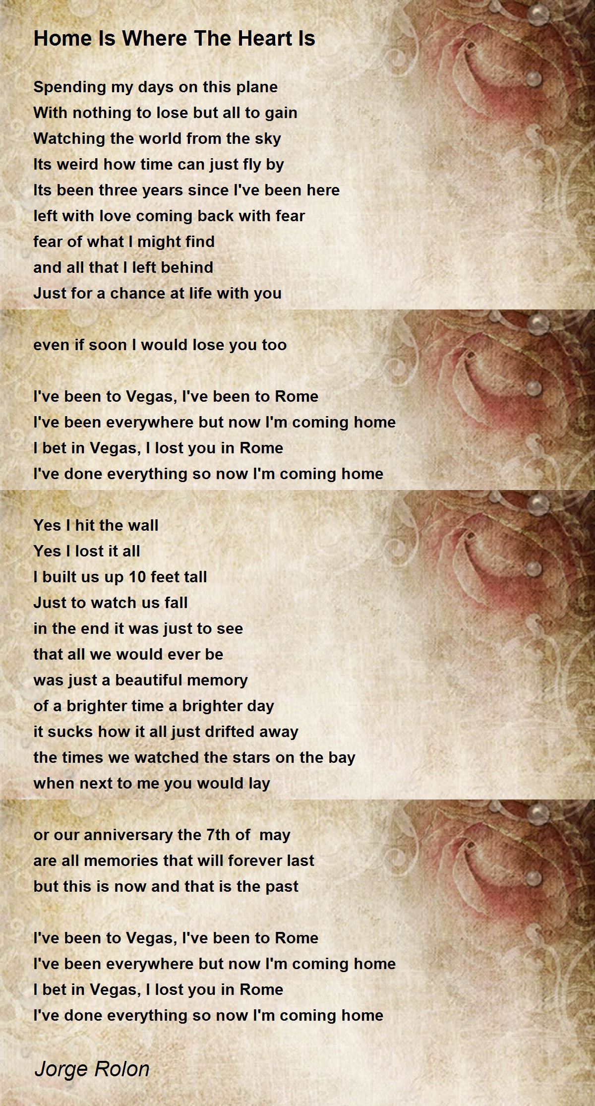 Home Is Where The Heart Is Home Is Where The Heart Is Poem by Rolon