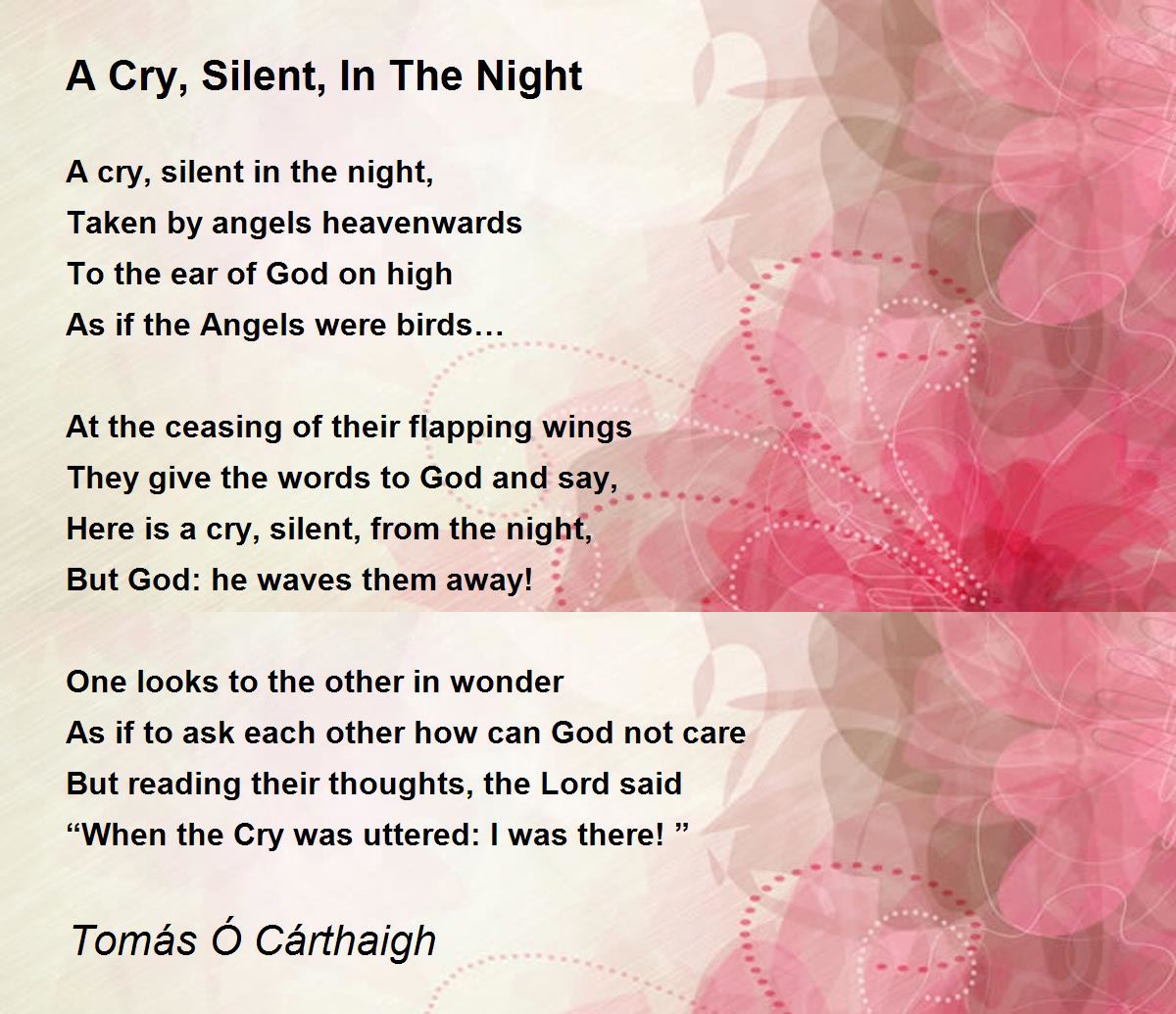 A Cry Silent In The Night By Tom s C rthaigh A Cry Silent In 