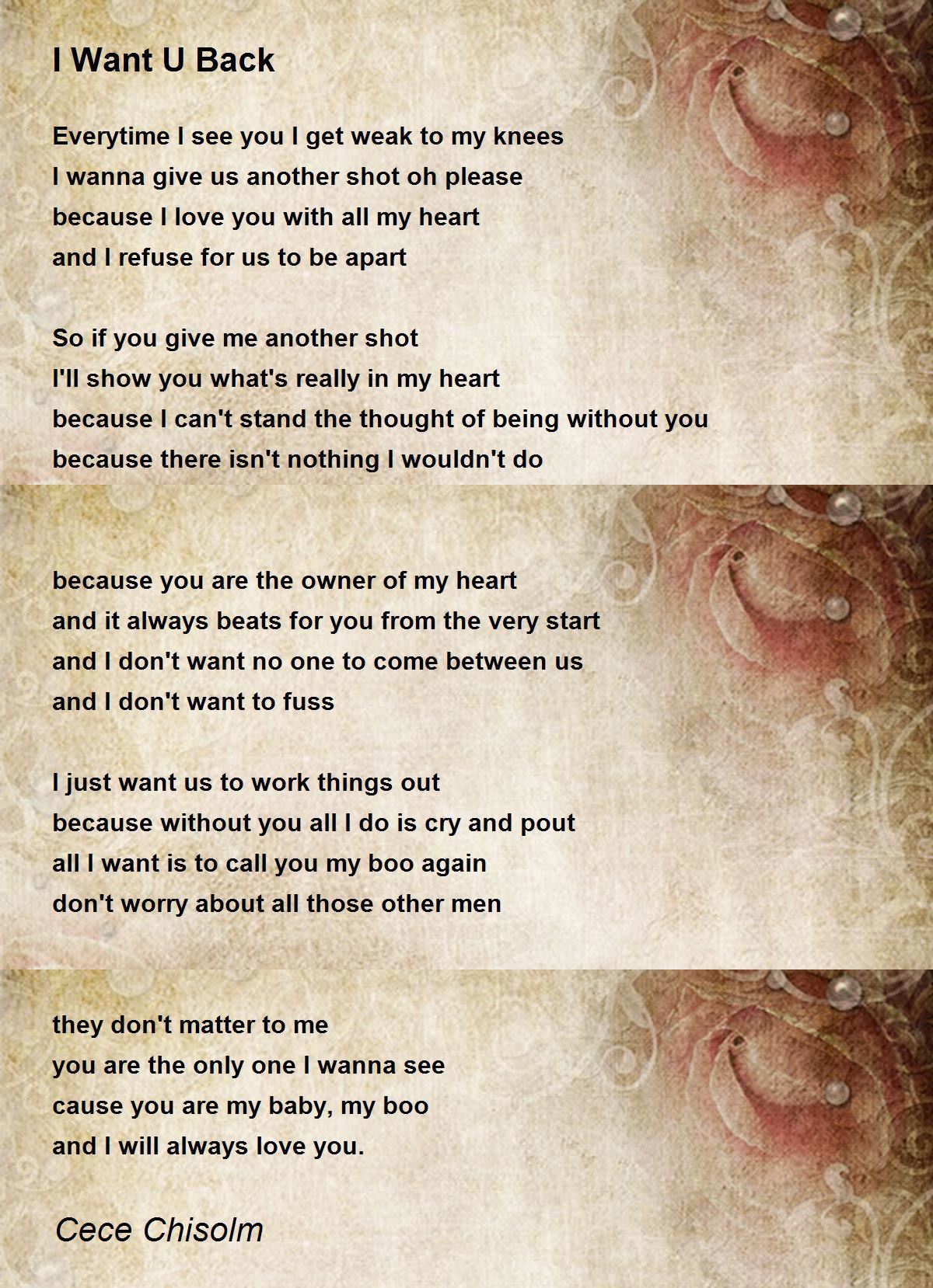 Why i want you poem
