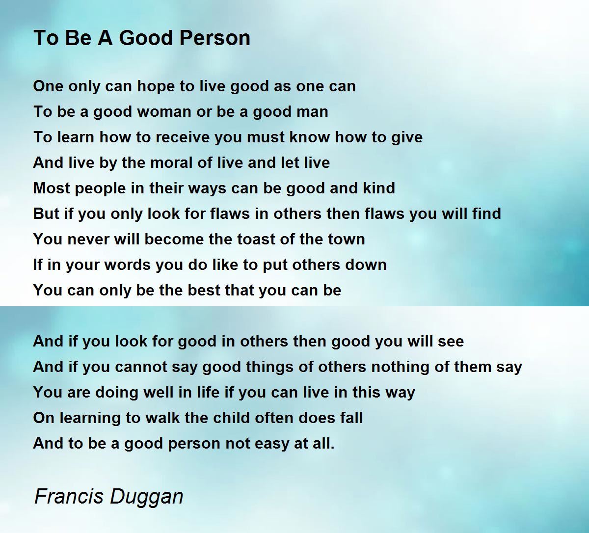 essay on how to be a good person