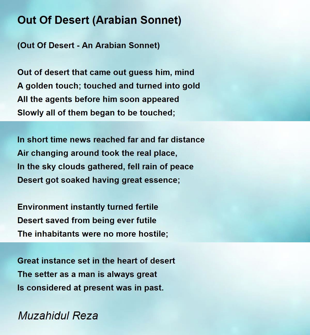 Out Of Desert (Arabian Out Of Desert (Arabian Poem by