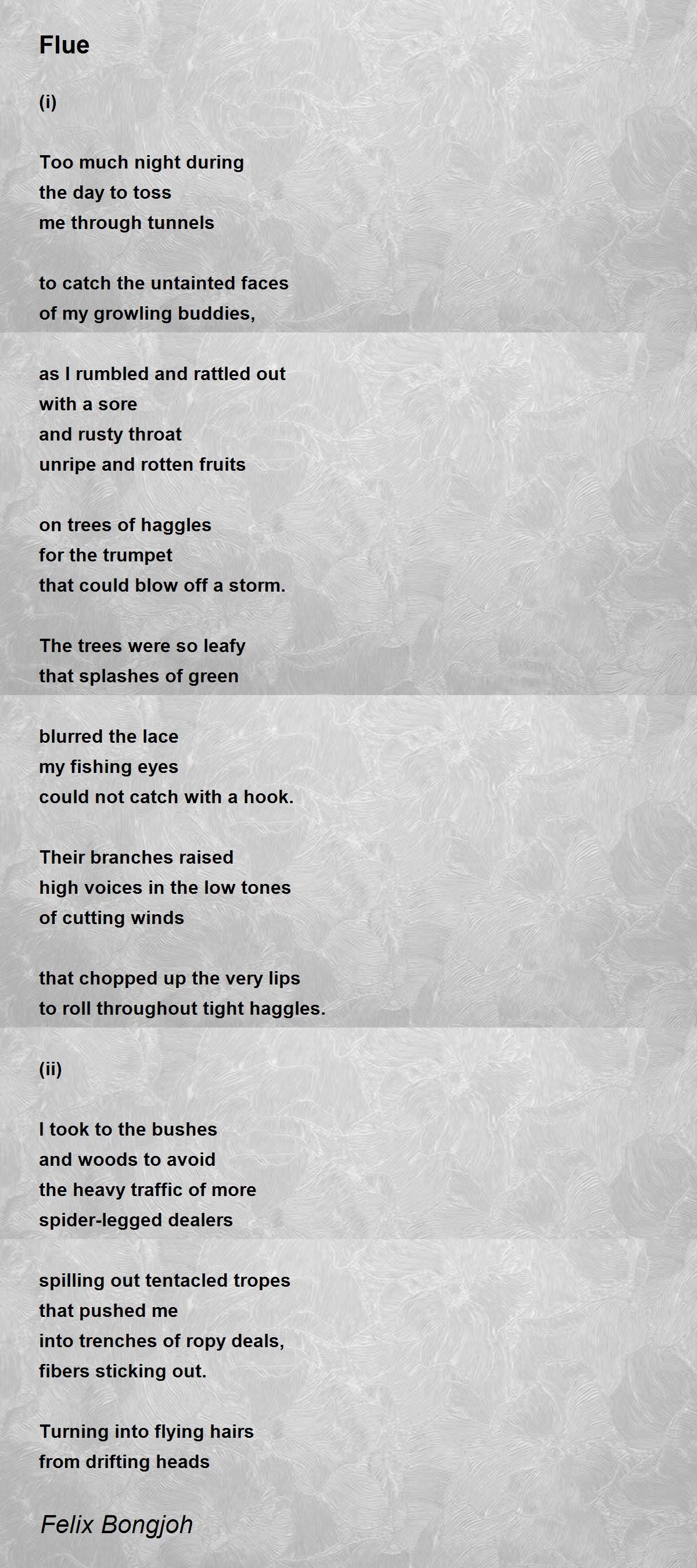 Flue Poem by Felix Bongjoh Poem Hunter