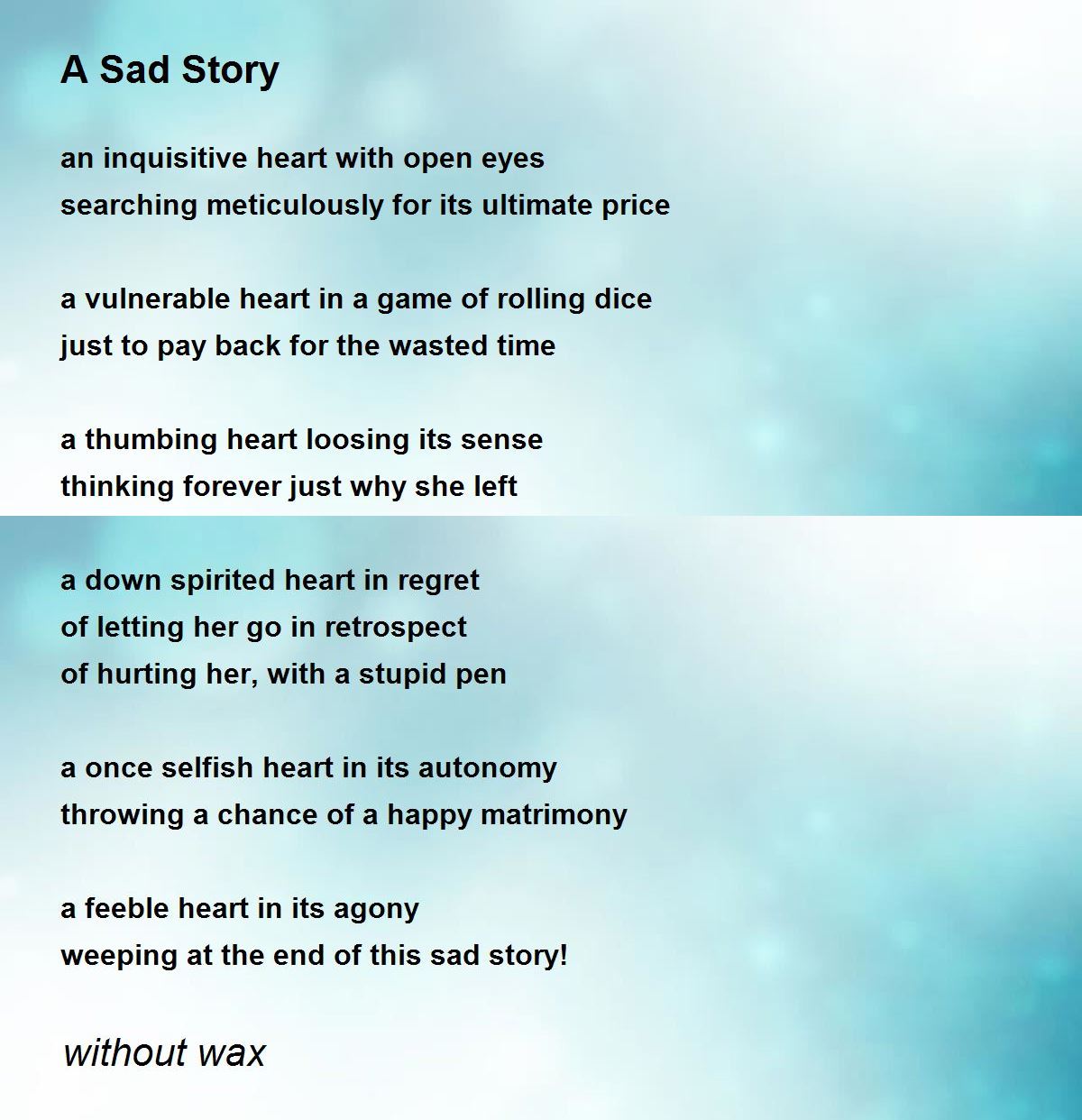 creative writing sad stories