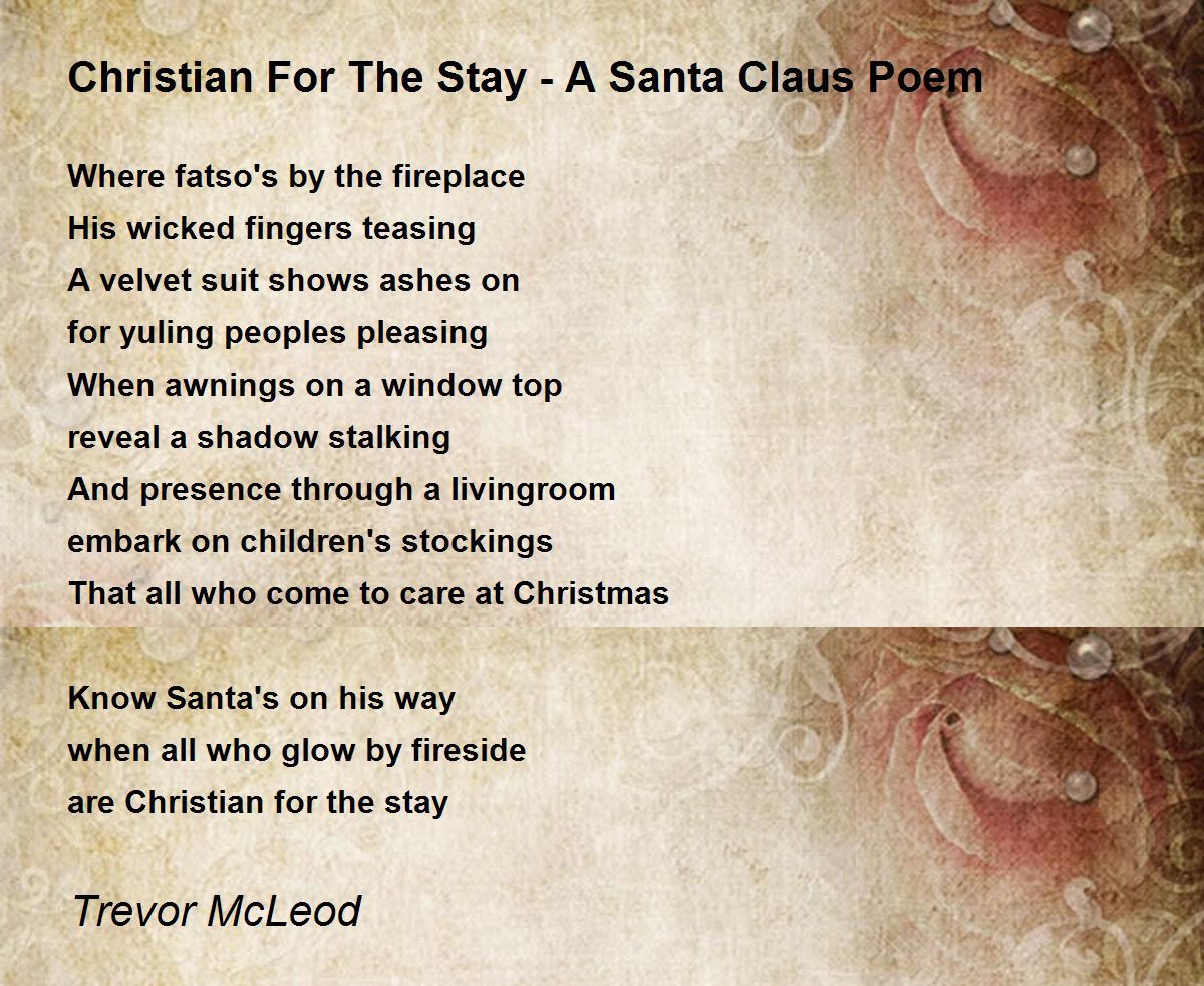 Christian For The Stay - A Santa Claus Poem - Christian For The Stay ...