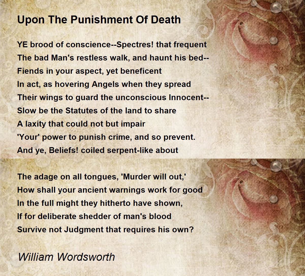 Upon The Punishment Of Death Poem by William Wordsworth - Poem Hunter