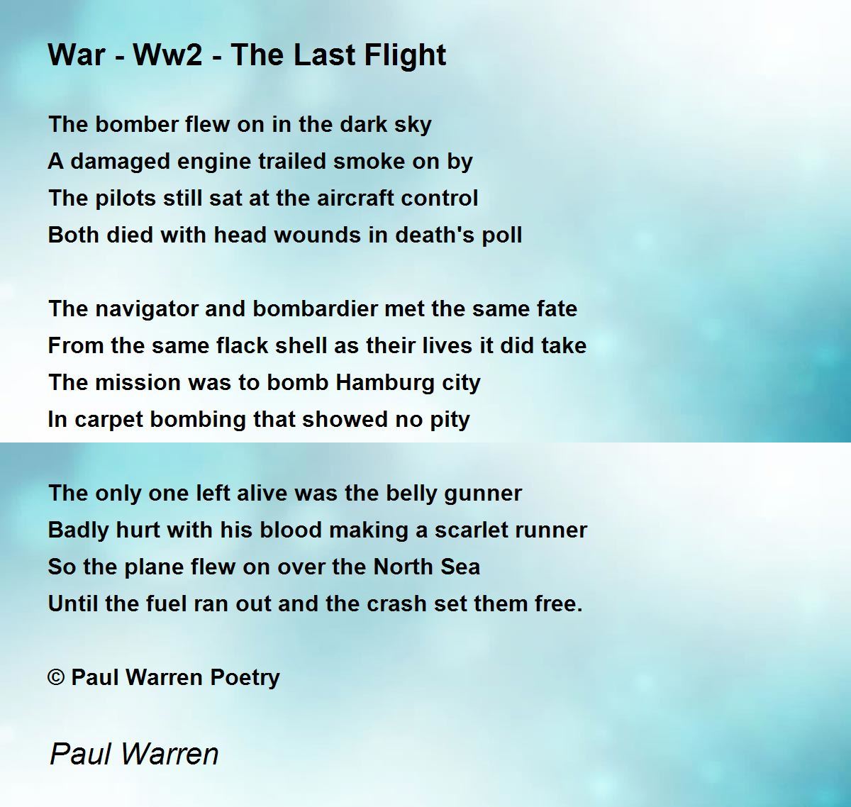 essay about a war poem