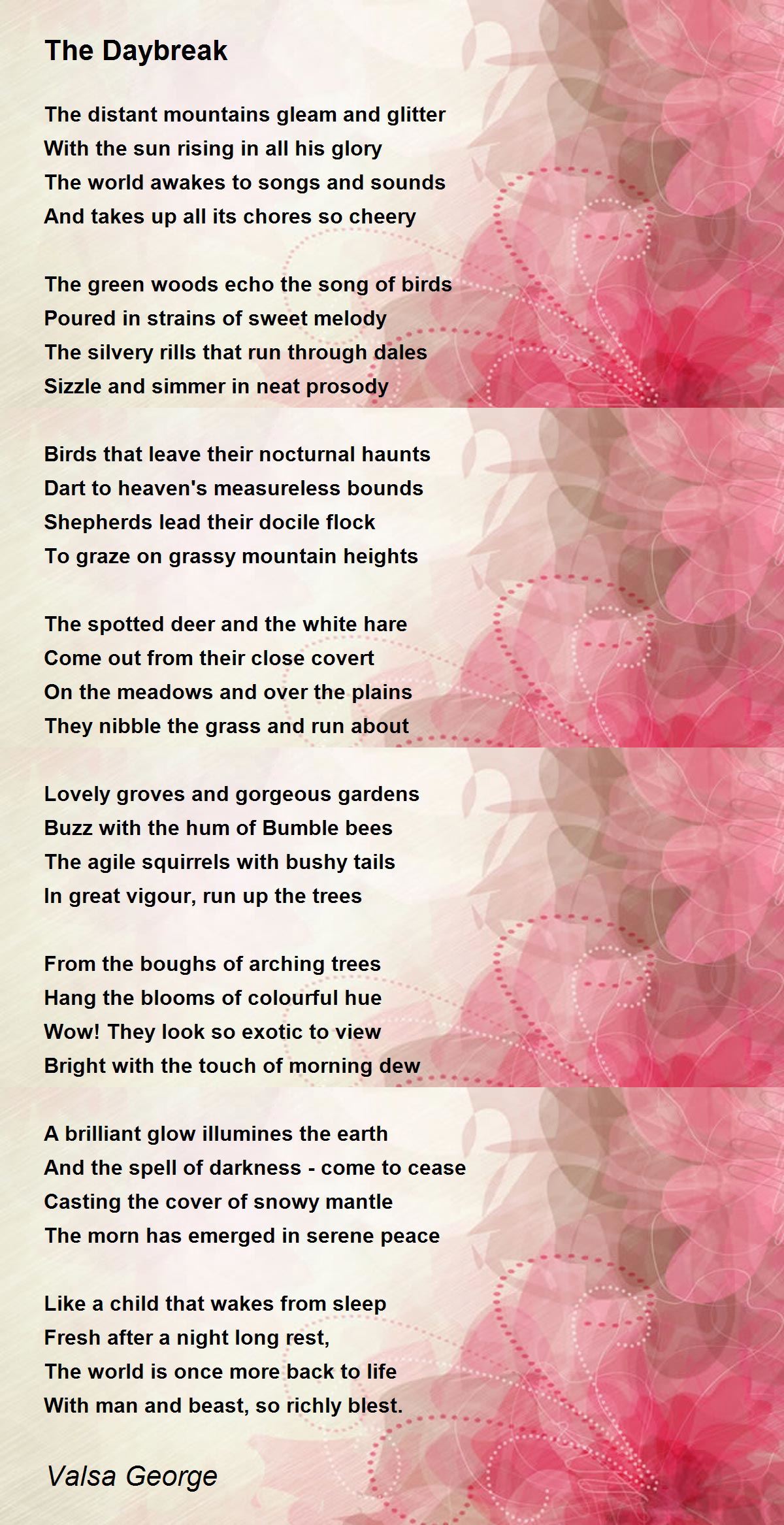 The Daybreak Poem by Valsa George - Poem Hunter