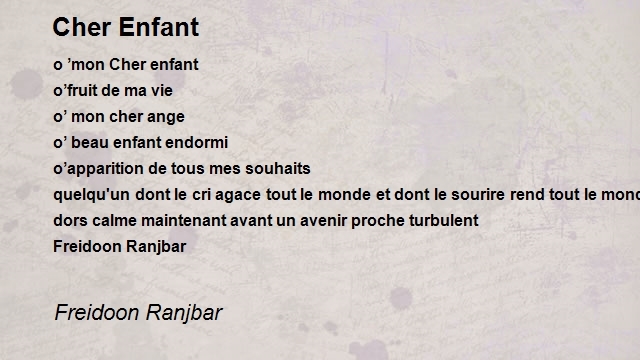 Cher Bebe By Freidoon Ranjbar Cher Bebe Poem