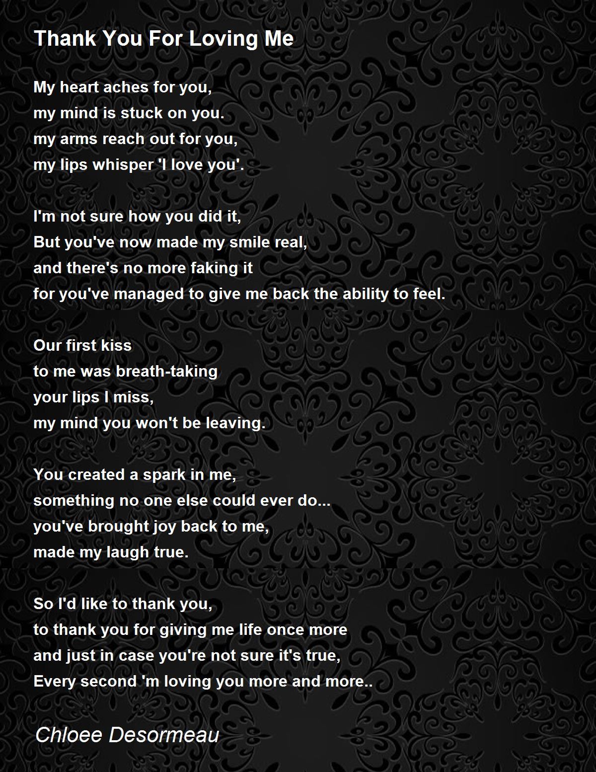 You for loving me thanks