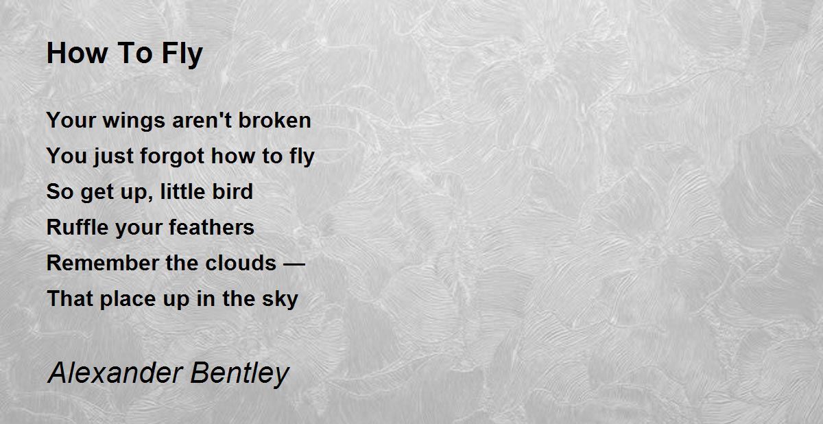 How To Fly How To Fly Poem by Alexander Bentley