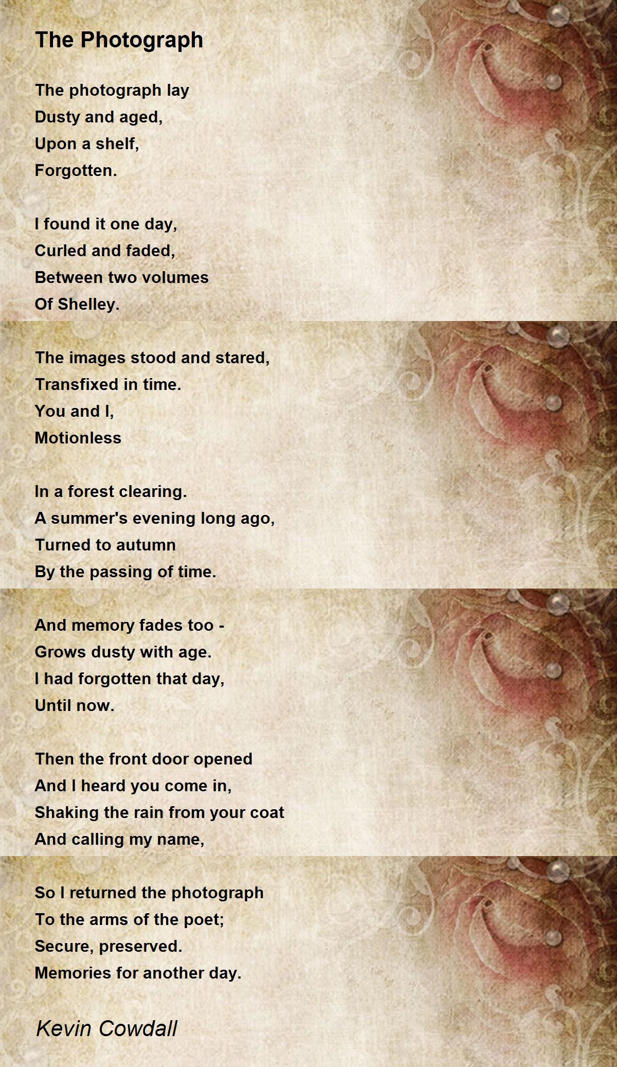 The Photograph The Photograph Poem by Kevin Cowdall