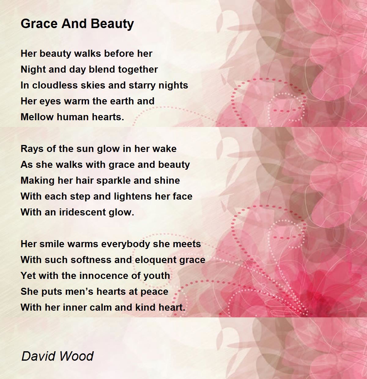 Grace And Beauty Poem by David Wood - Poem Hunter