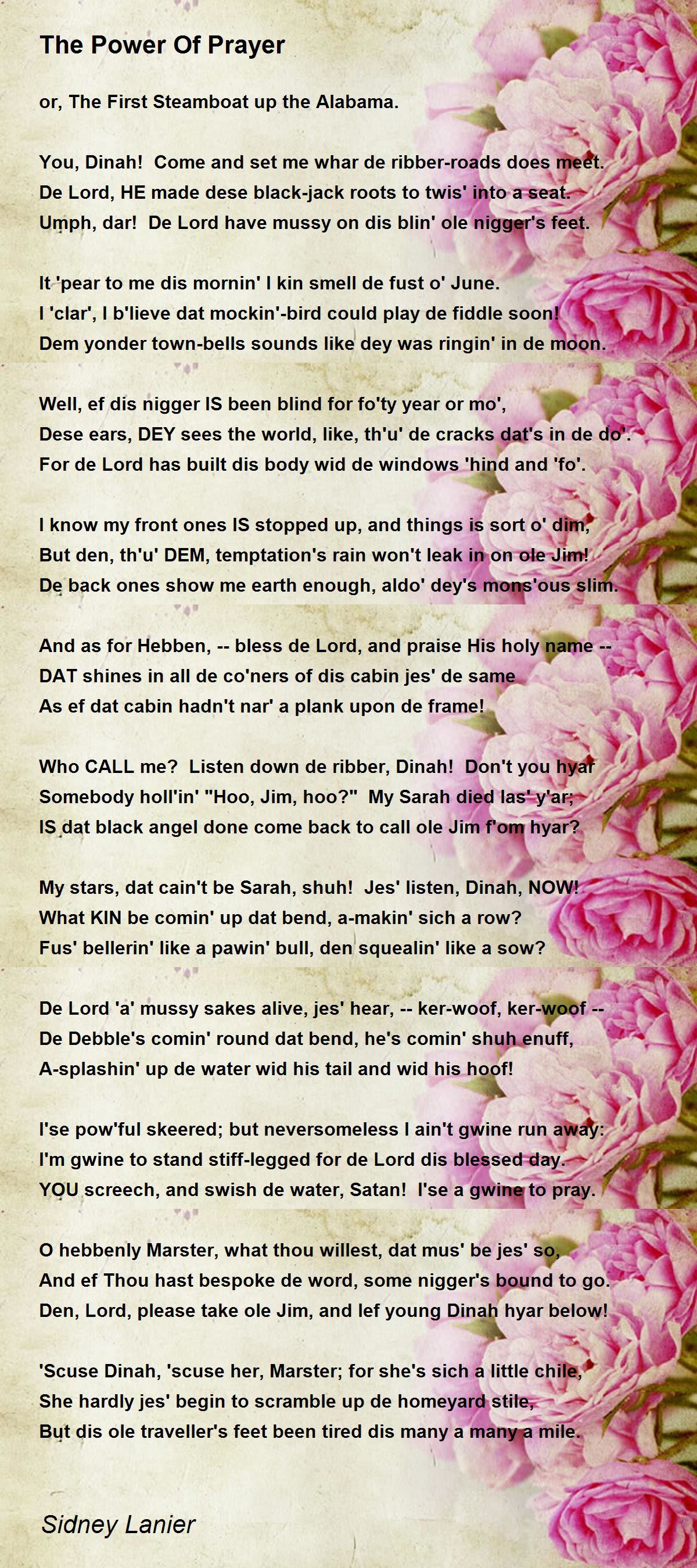 The Power Of Prayer Poem by Sidney Lanier - Poem Hunter