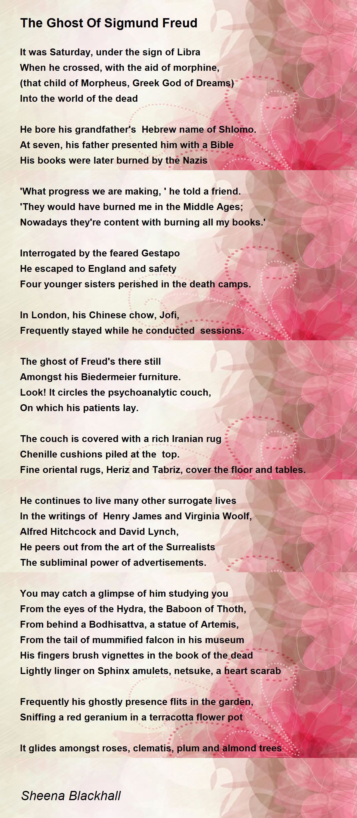 The Ghost Of Sigmund Freud The Ghost Of Sigmund Freud Poem by Sheena